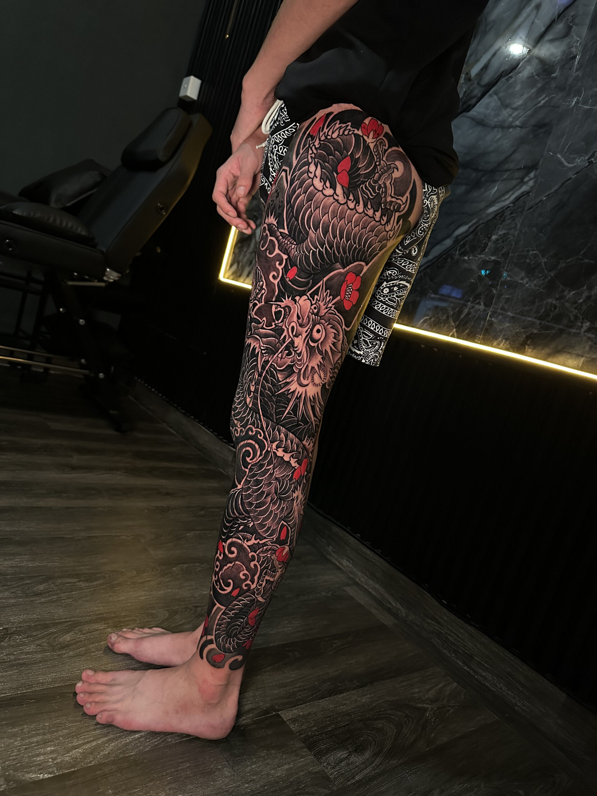 Tattoo Japanese Full Leg Dragon