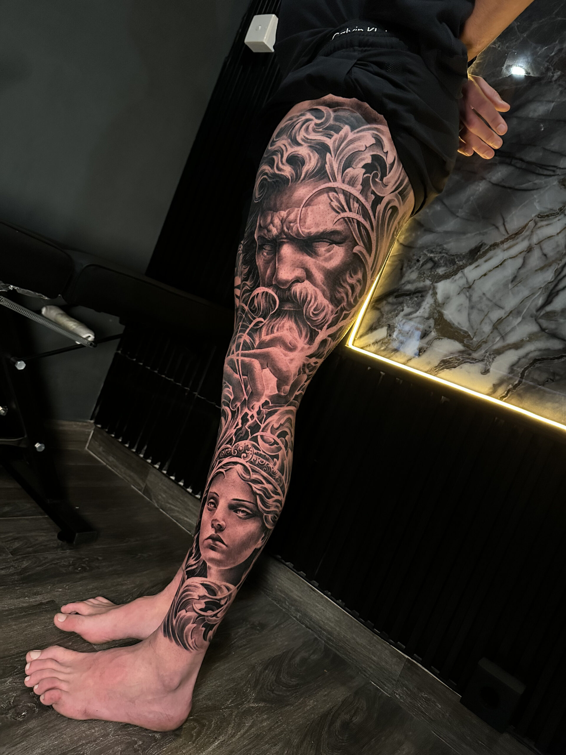Greek Theme Zeus Full Leg Athena