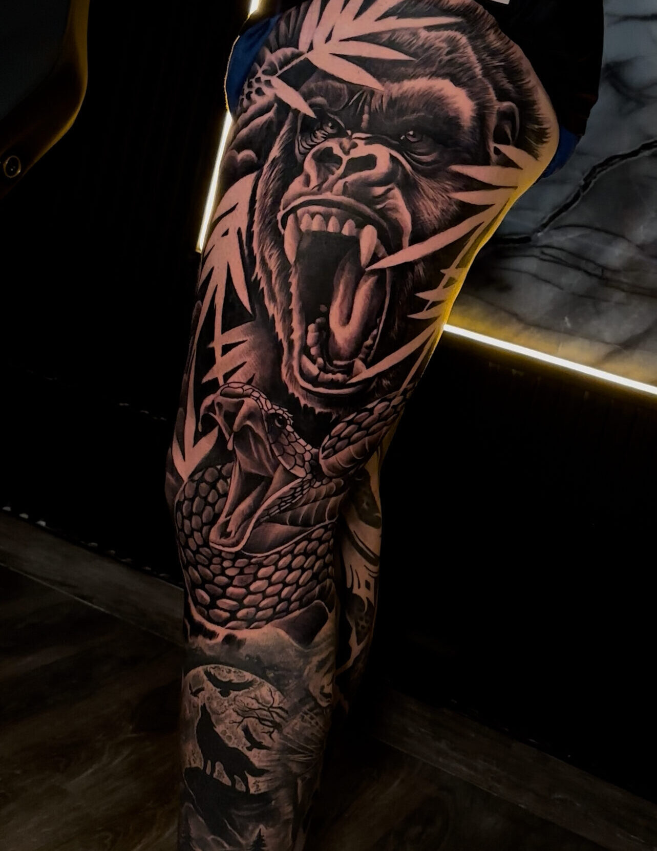 King Kong Tattoo Leg