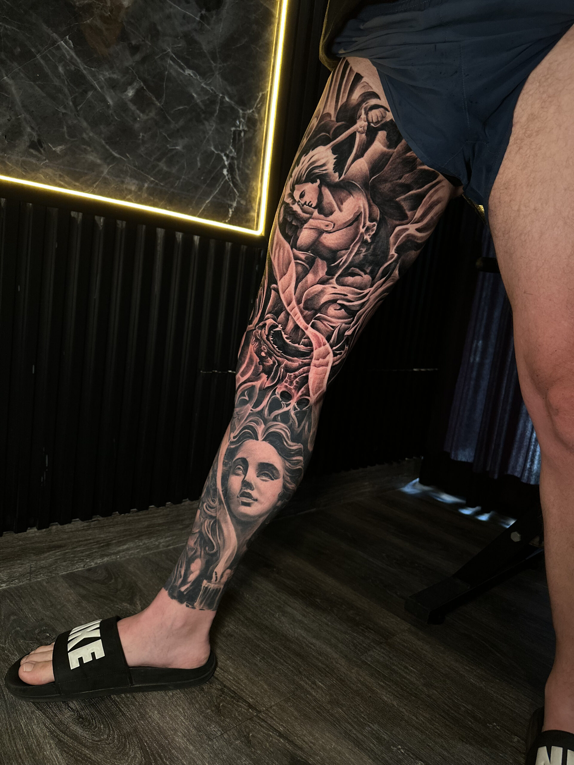 Angel Full Leg Tattoo