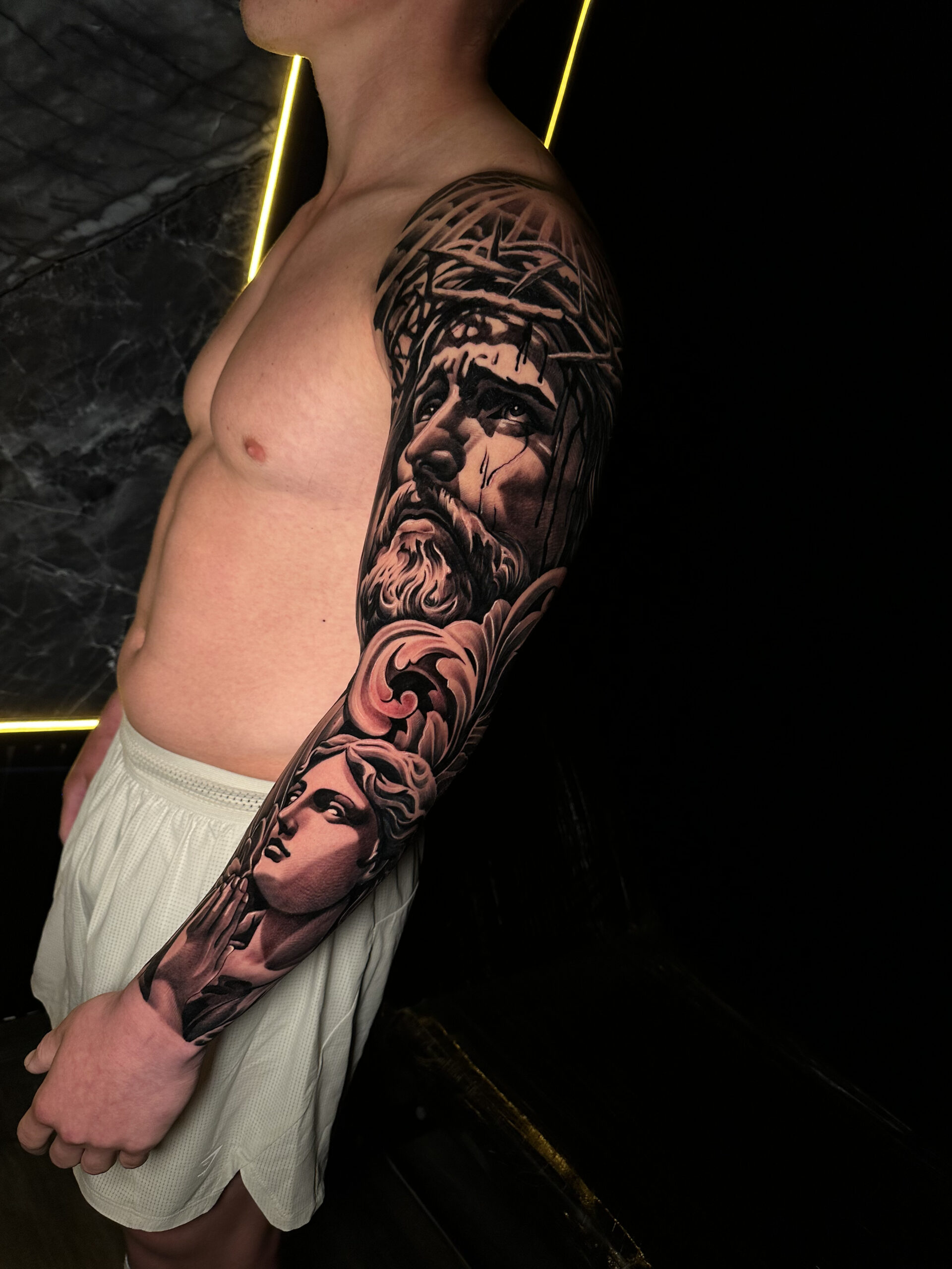 Done Full Arm, Sleeve Religion Jesus